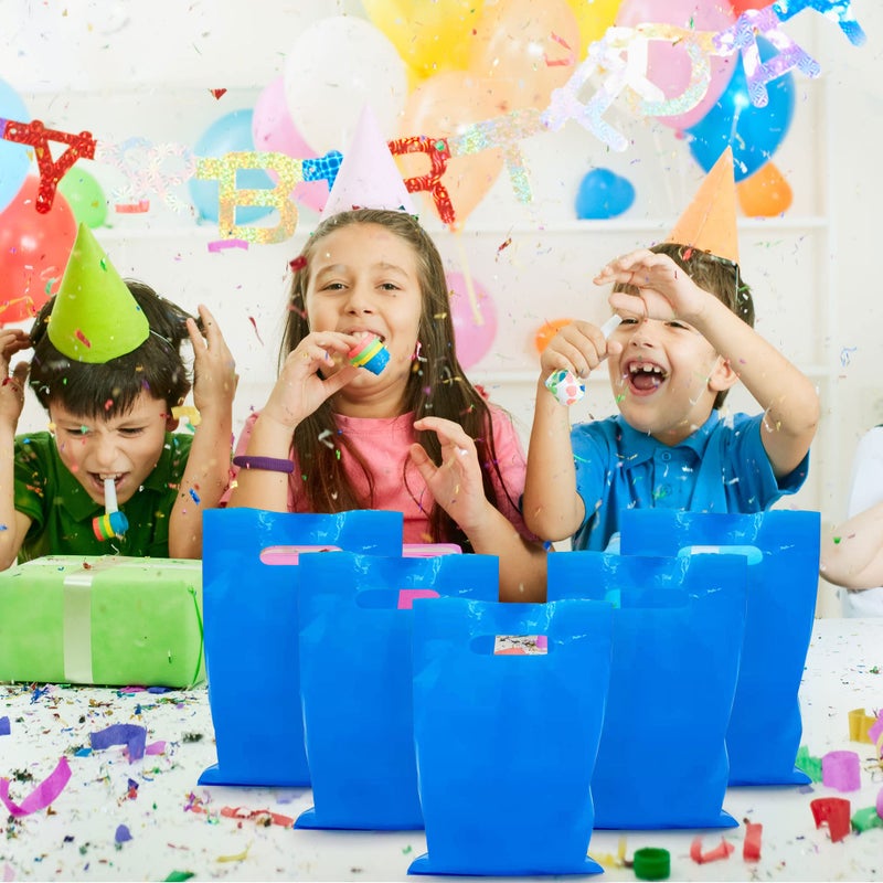 TOSPARTY 40PCS Blue Plastic Gift Bags Candy Bags Die Cut Plastic Bags are Sturdy Party Assorted Plastic Candy Bag Gift Bag - Image 5